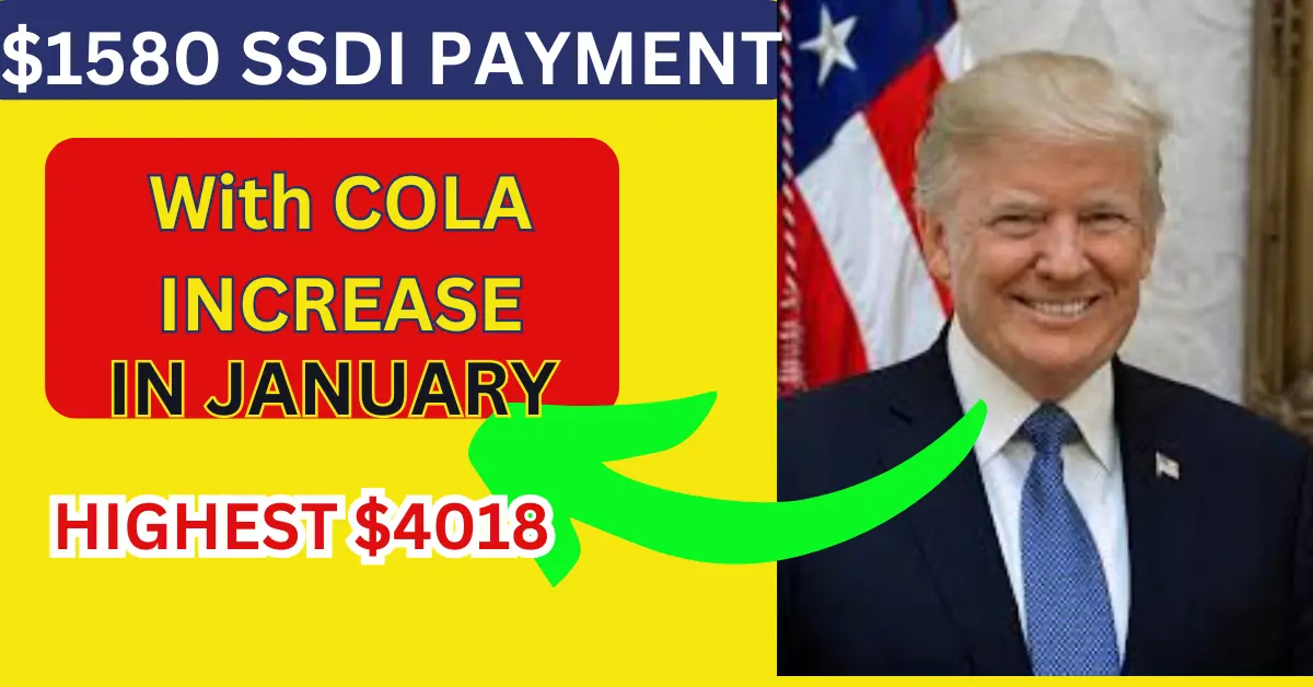 $1580 SSDI PAYMENT IN JANUARY